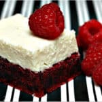 RED VELVET BROWNIE WITH WHITE CHOCOLATE FROSTING