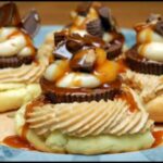 PEANUT BUTTER CUP CREAM PUFFS WITH SALTED CARAMEL