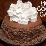 FLOURLESS, TRIPLE LAYER, HOT CHOCOLATE CAKE WITH HOMEMADE MARSHMALLOWS & CRUSHED BUTTERFINGERS