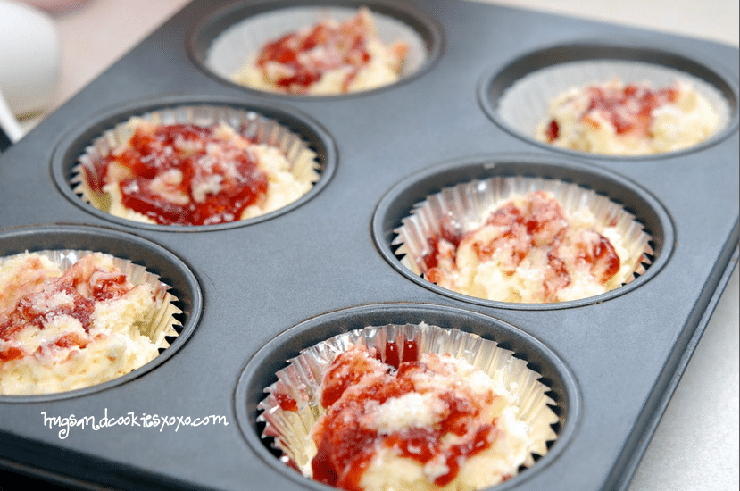 strawberry cream cheese jam muffins