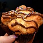 MINI CARAMEL MONKEY BREAD MUFFINS DRIZZLED WITH CHOCOLATE & SPRINKLES