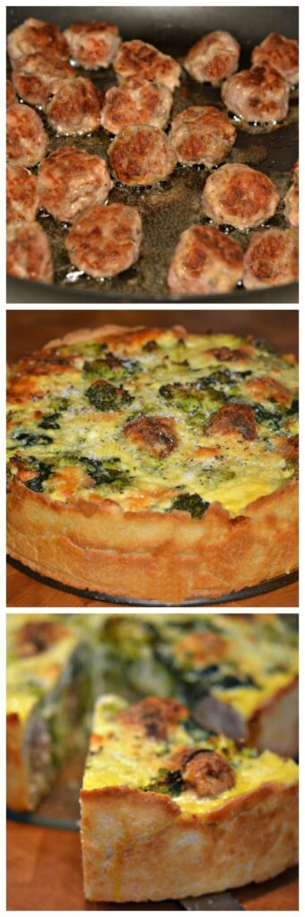 BROCCOLI AND SPINACH MEATBALL PIE