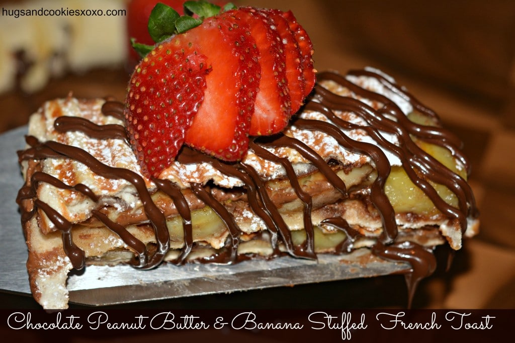 chocolate peanut butter and banana stuffed french toast