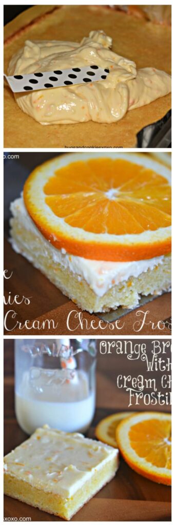 ORANGE BROWNIES WITH ORANGE CREAM CHEESE FROSTING