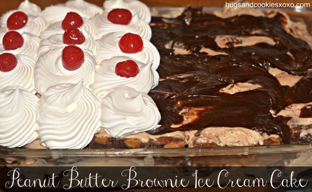 peanut butter brownie ice cream cake