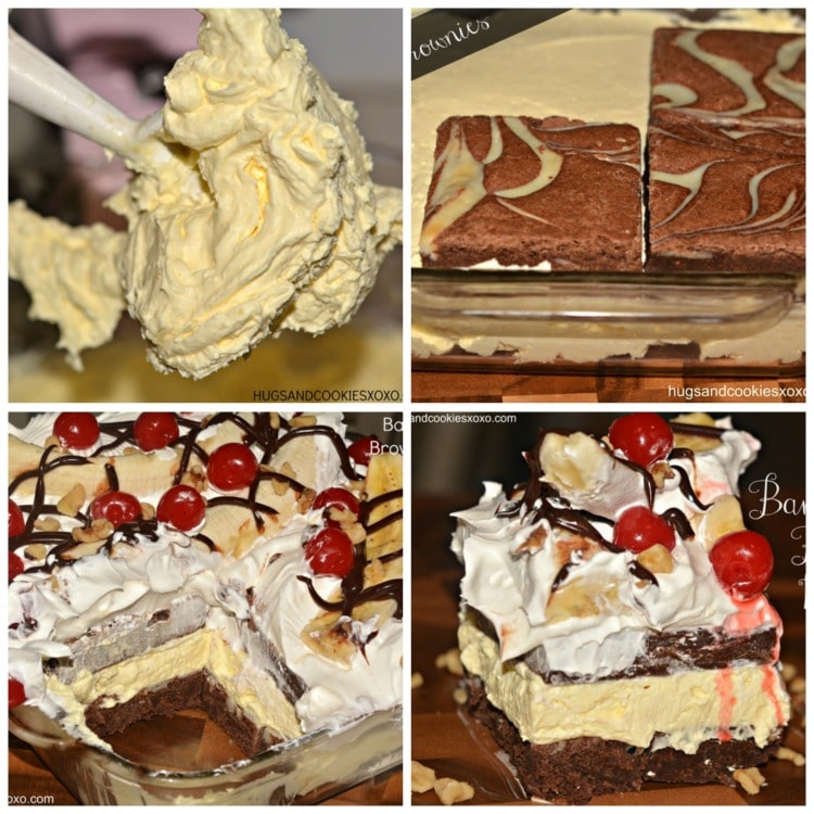 Banana Split Brownie Ice Box Cake