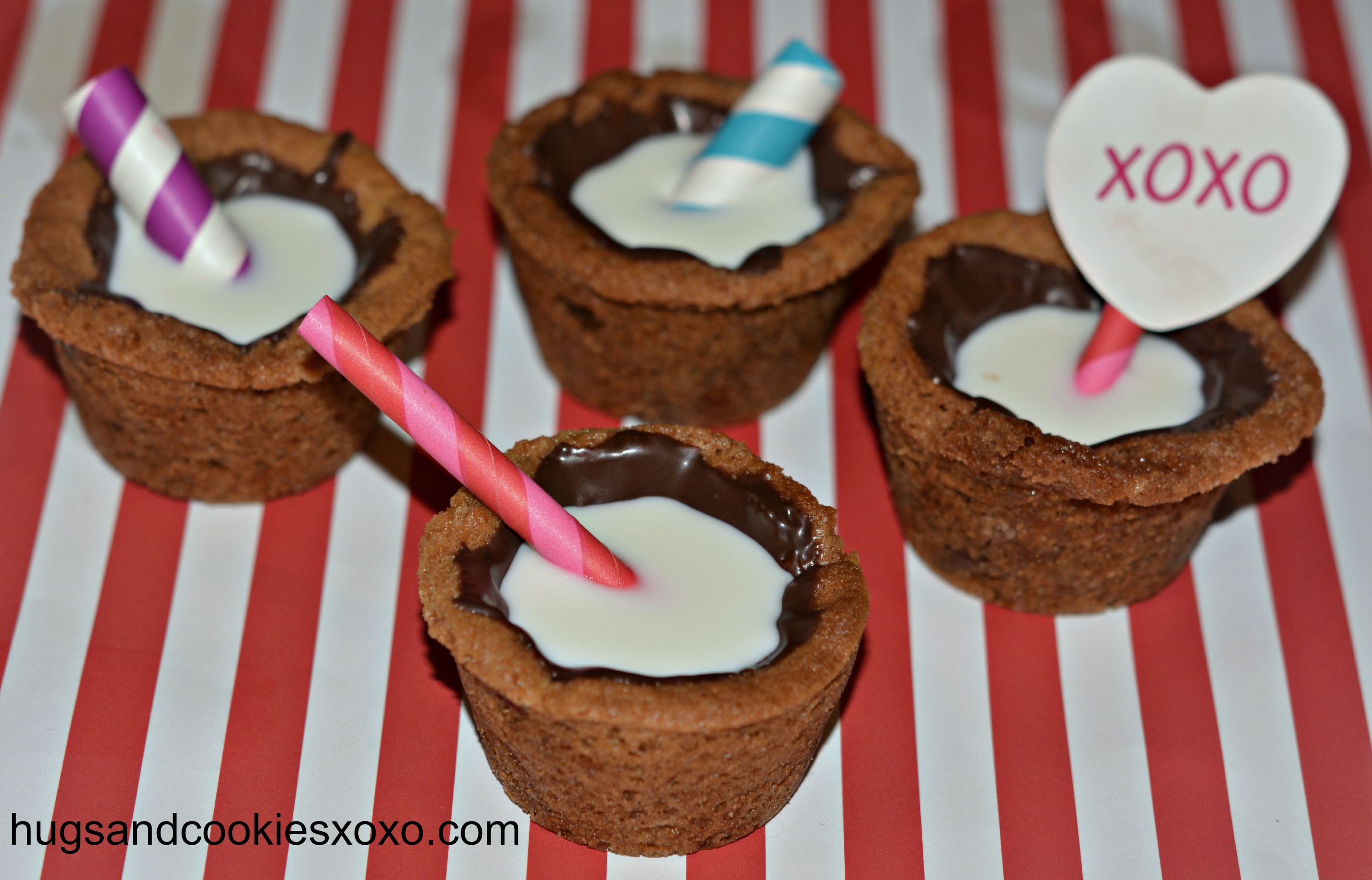 Milk and Cookie Cups Hugs and Cookies XOXO