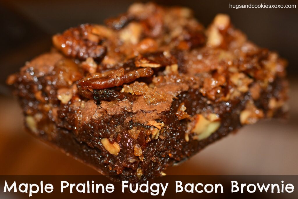 maple praline bacon brownies