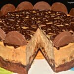 Reese’s Peanut Butter Cup Cheesecake On A Brownie Crust