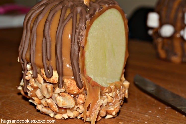 Caramel Apples With Chocolate & Peanuts