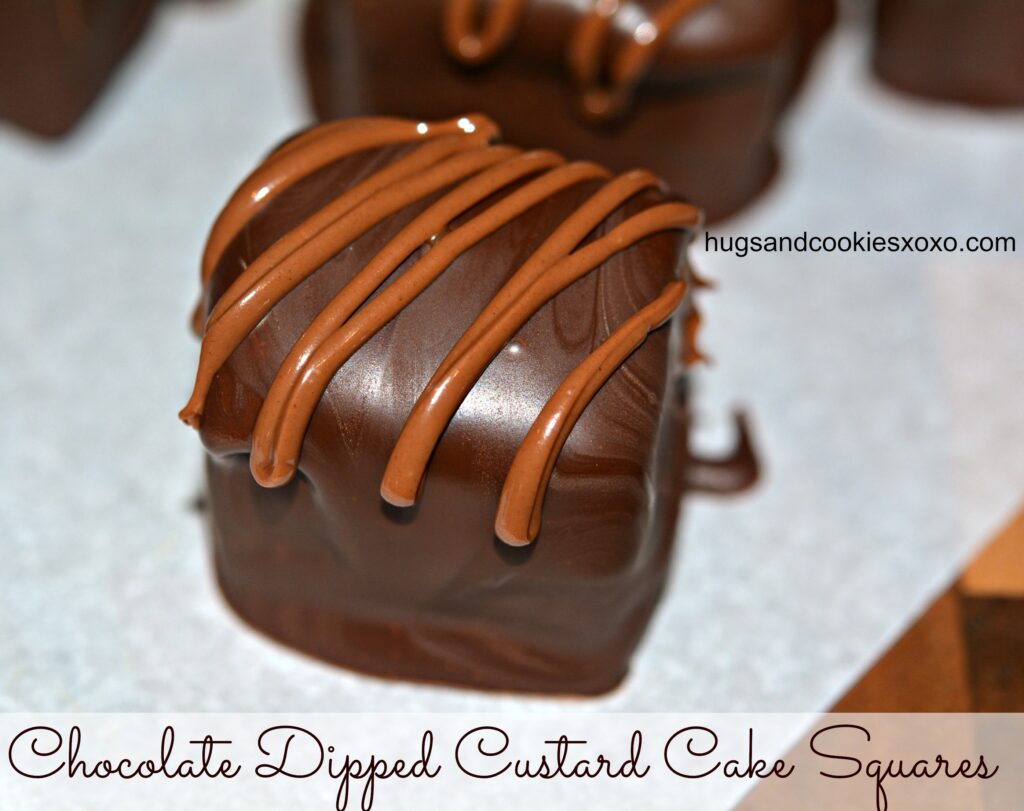 chocolate dipped magic custrad cake