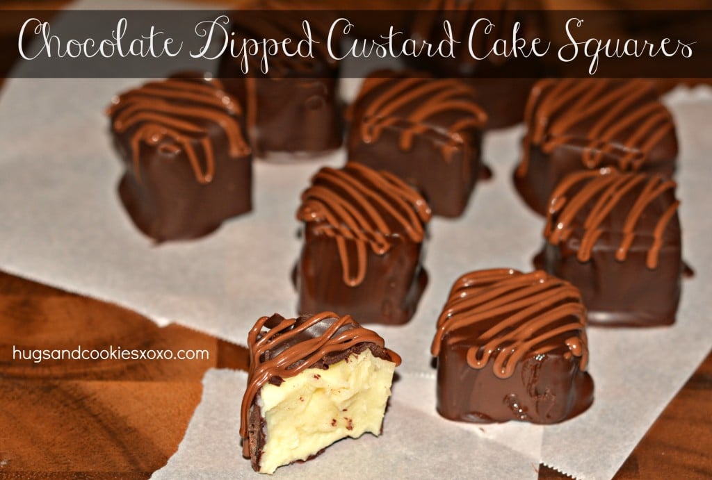 chocolate dipped magic custrad cake