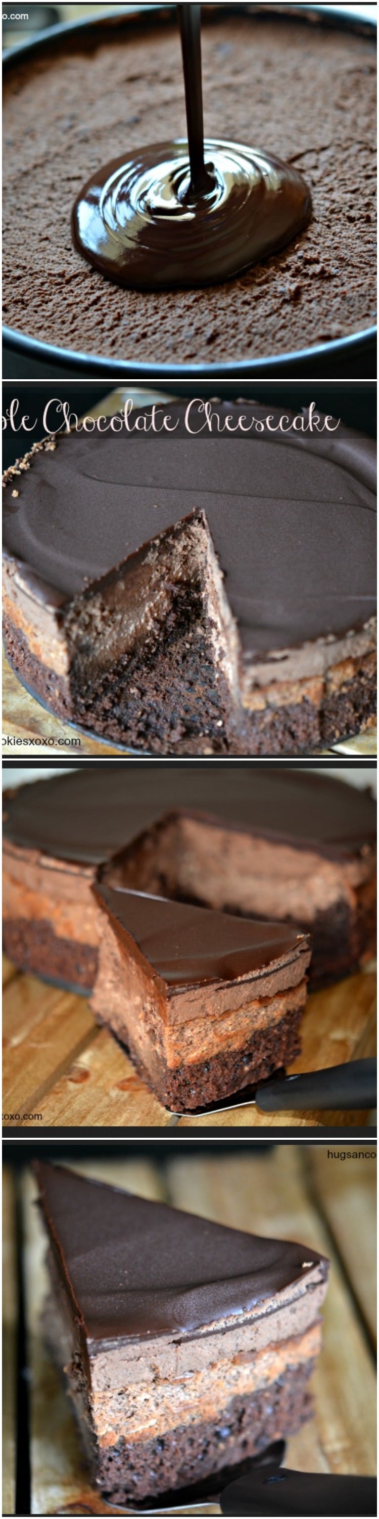 Copycat Cheesecake Factory Triple Chocolate Cheesecake - Hugs And ...