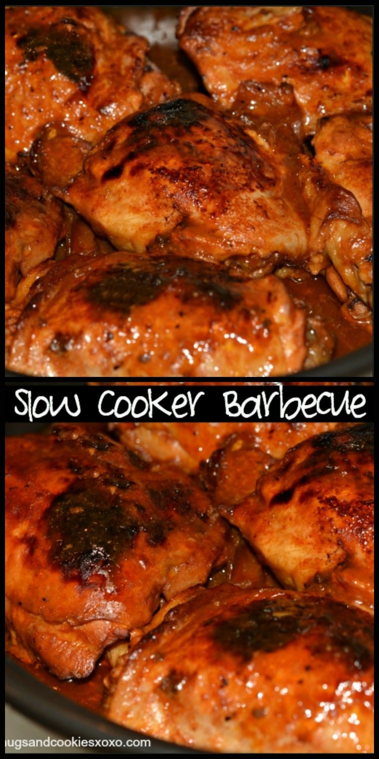 2 Ingredient Slow Cooker Barbecue Chicken - Hugs and ...