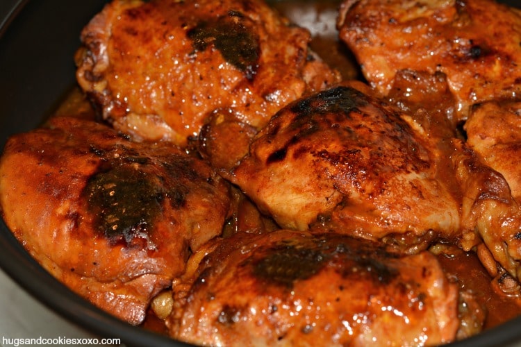 2 Ingredient Slow Cooker Barbecue Chicken - Hugs and 