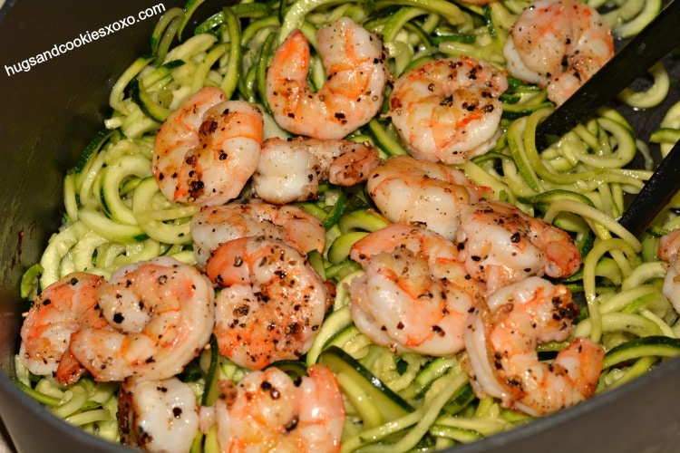 zoodles with shrimp