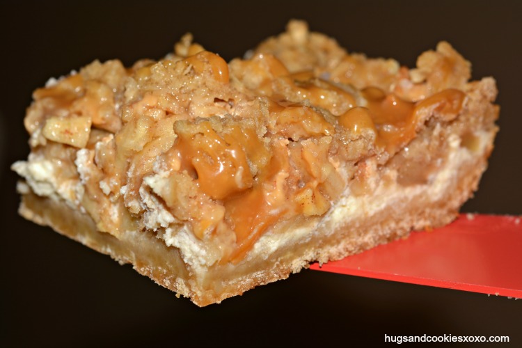 caramel streusel cheeseake bars