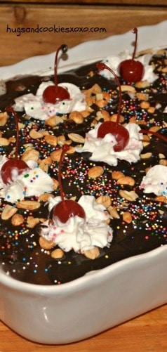 supersize brownie ice cream sundae