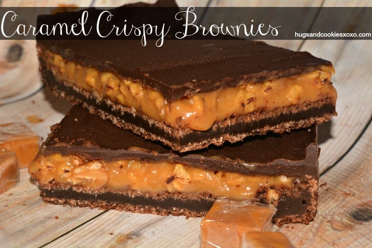 caramel crispy brownies