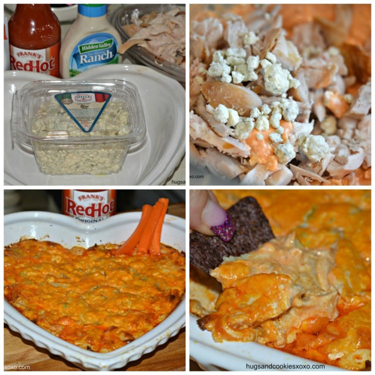 buffalo chicken dip collage