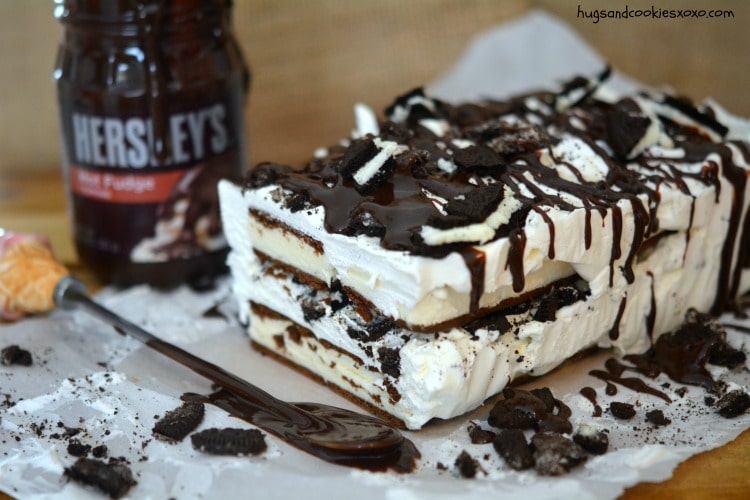 Ice Cream Sandwich Hot Fudge Cake Hugs and Cookies XOXO