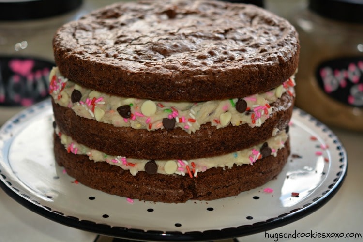 cake batter brownie cake layers