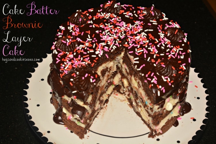 cake batter layer cake sliced