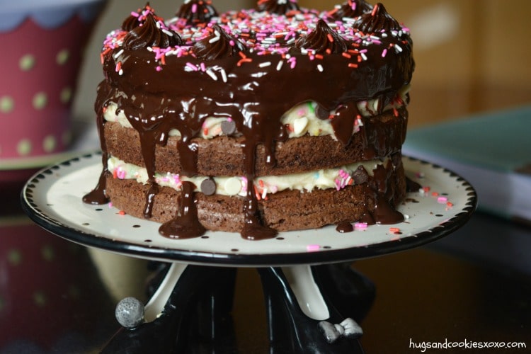 cake batter layer cake sprinkles