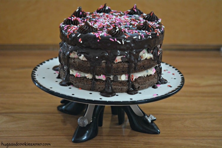 cake batter sprinkled layer cake