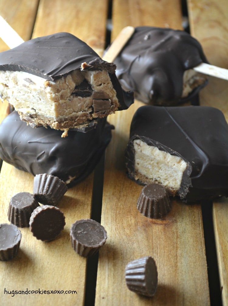 peanut butter pie pops dipped