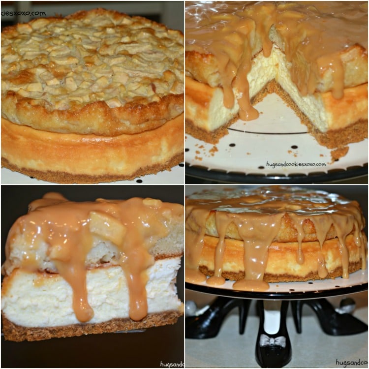 apple pie cheesecake with caramel