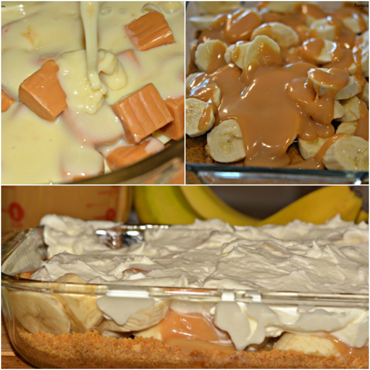 banana caramel slab pie