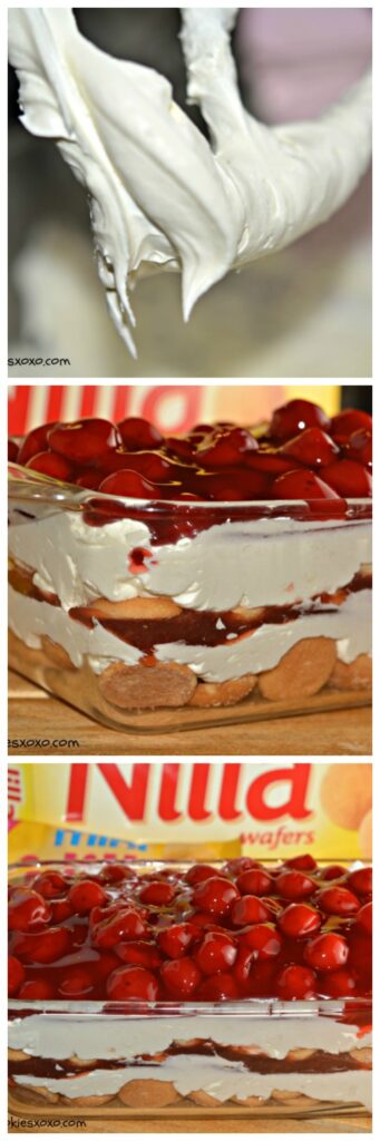 cherry cheesecake cookie lasagna collage