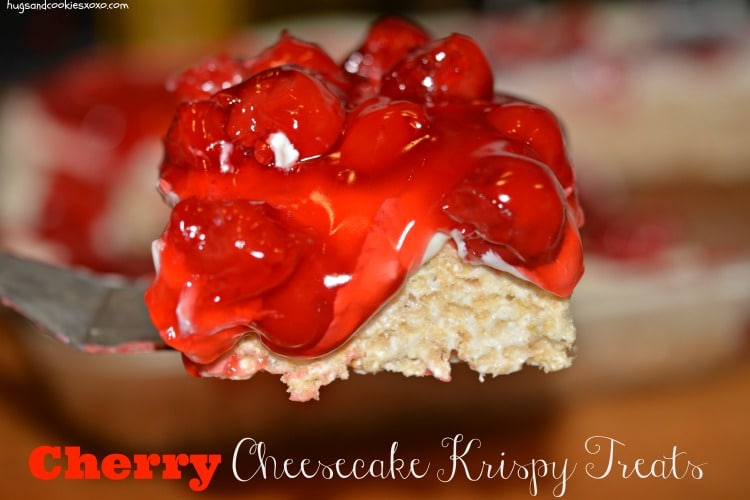 cherry cheesecake krispy treat