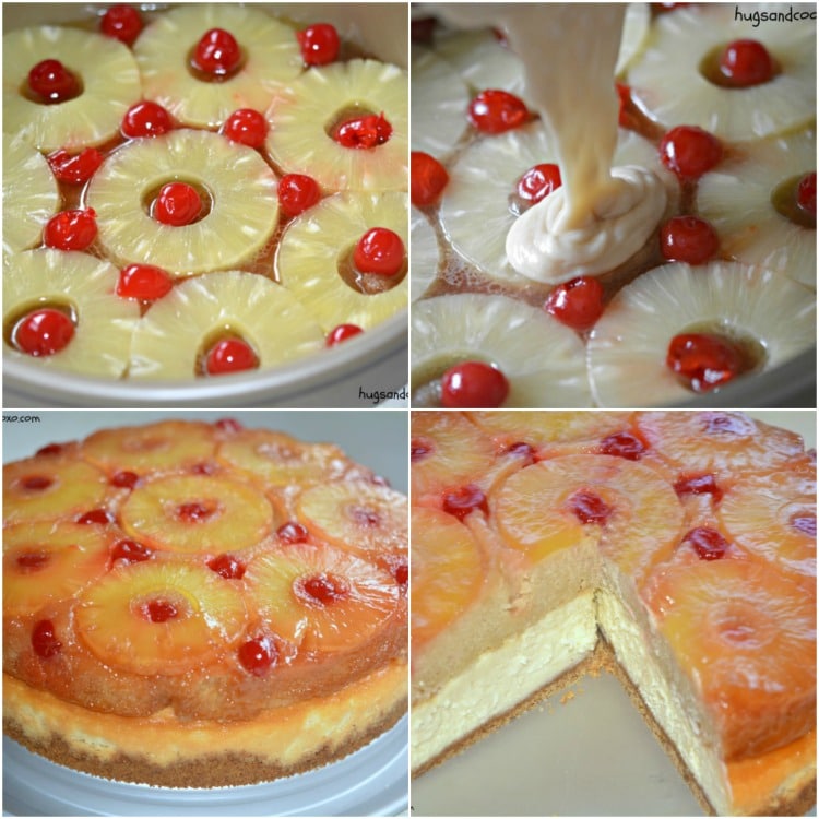 pineapple upside down cheesecake baked