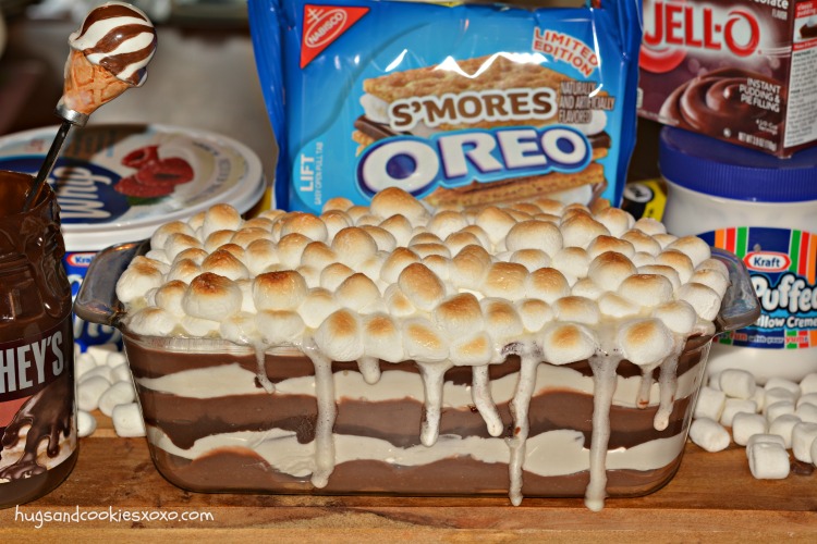 smores lasagna toasted marshmallows