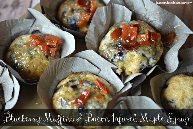 Blueberry Pancake Muffins With Bacon Infused Maple Syrup