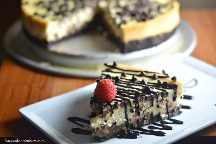 choc chip cheesecake slice and cake