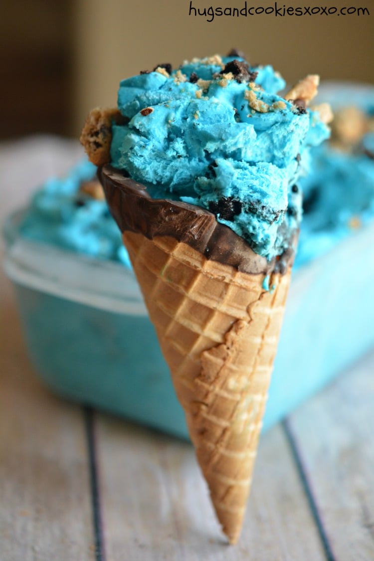 Cookie Monster Ice Cream - Hugs and Cookies XOXO