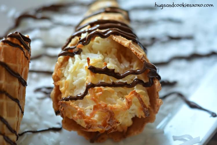 macaroon stuffed cone chocolate