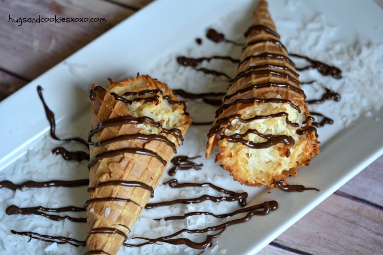 macaroon stuffed cone