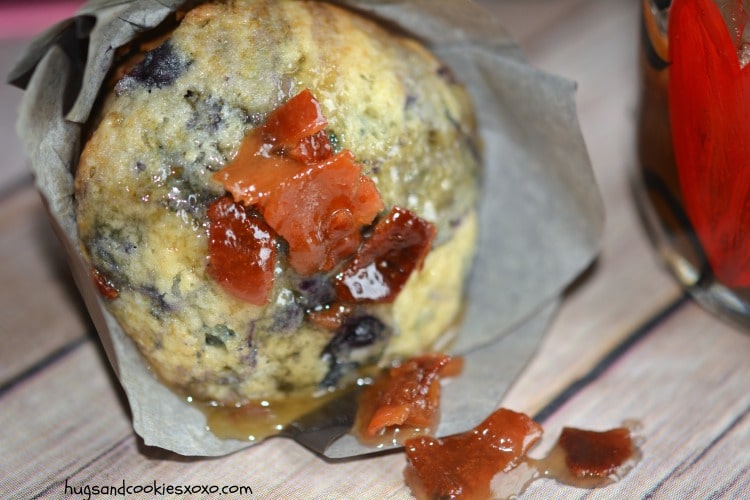 Blueberry Pancake Muffins With Bacon Infused Maple Syrup