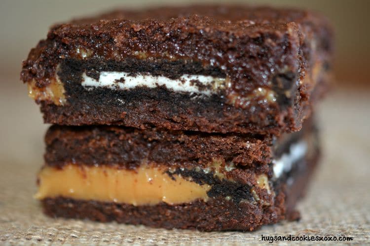 oreo caramel brownies