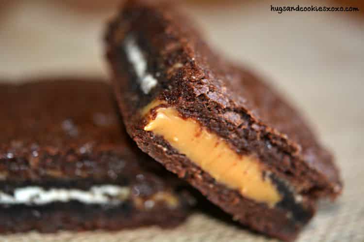 oreo caramel stuffed brownies