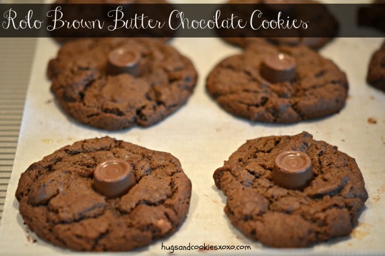 rolo brown butter chocolate cookies