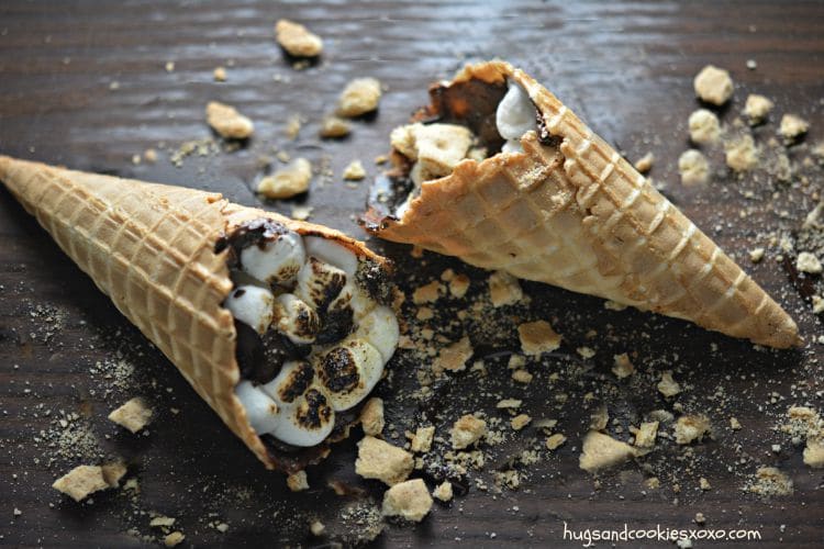 smores cones chocolate