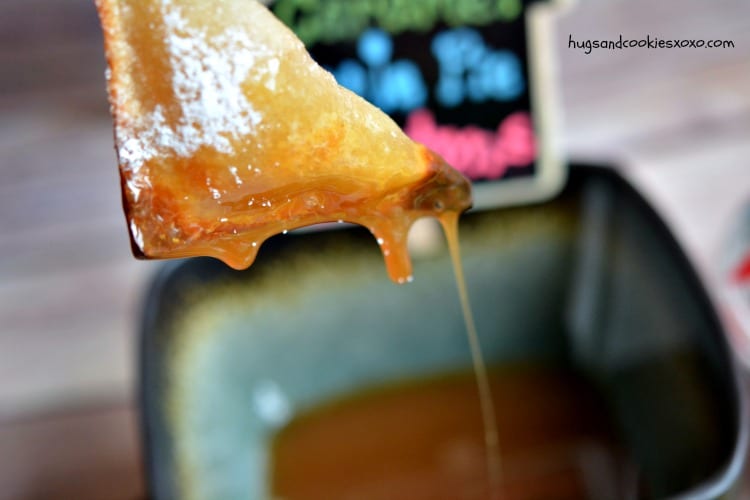 wontons apple dip caramel