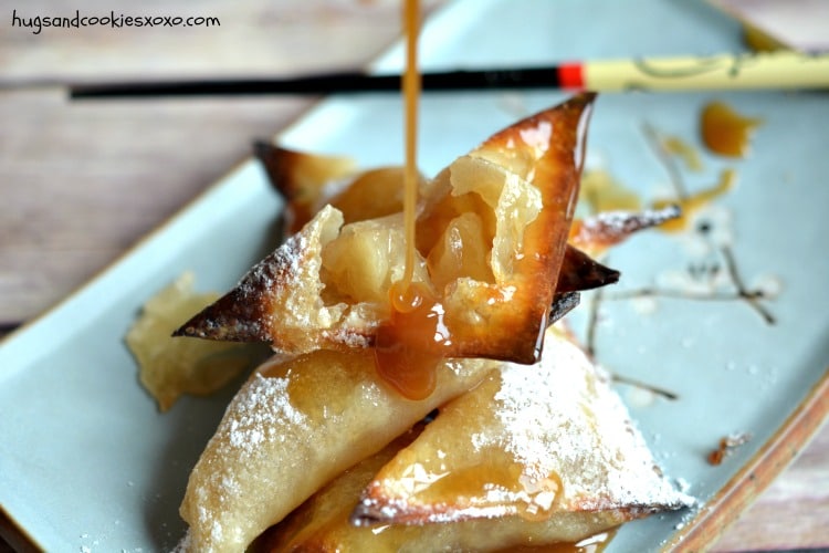 wontons caramel apple drizzle