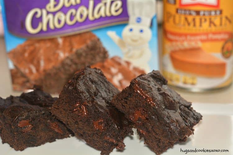 dark chocolate pumpkin brownies