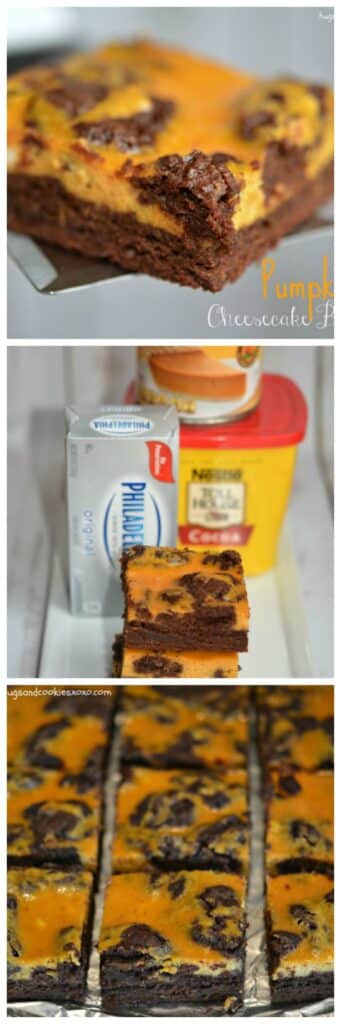 pumpkin cheesecake brownies marbled